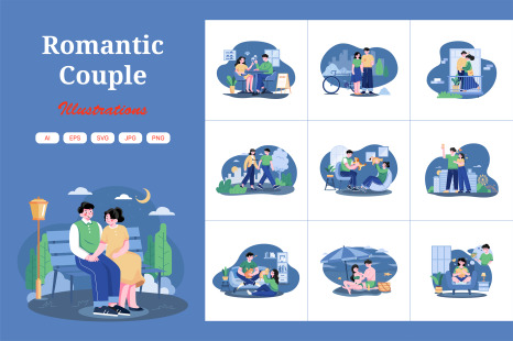 M440_Romantic Couple Illustration Pack