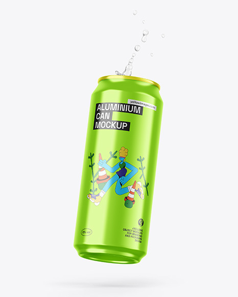 Glossy Metallic Can Mockup