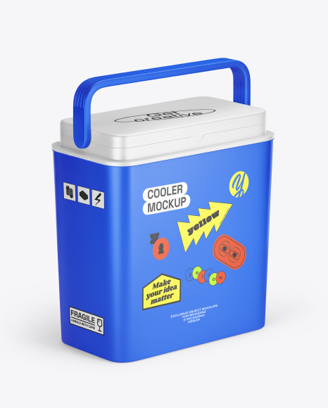 Portable Cooler Mockup - Half Right View