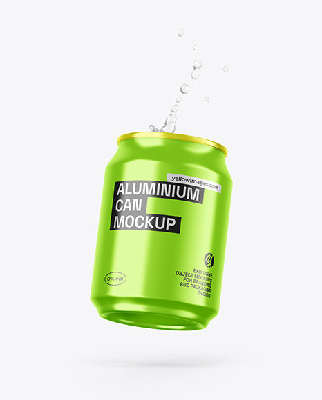 Glossy Metallic Can Mockup