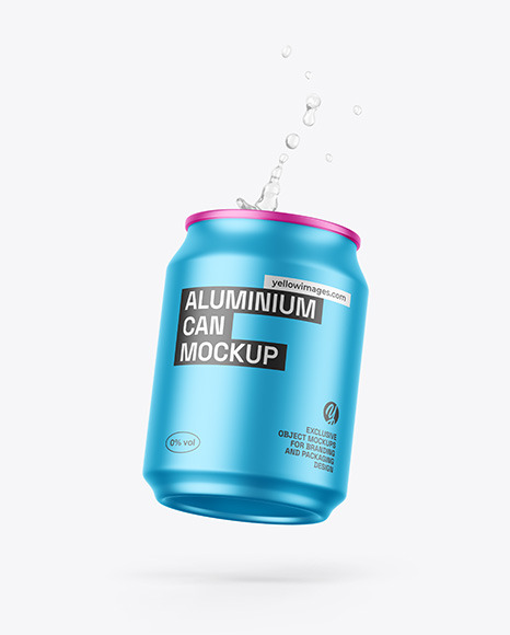 Matte Metallic Can Mockup