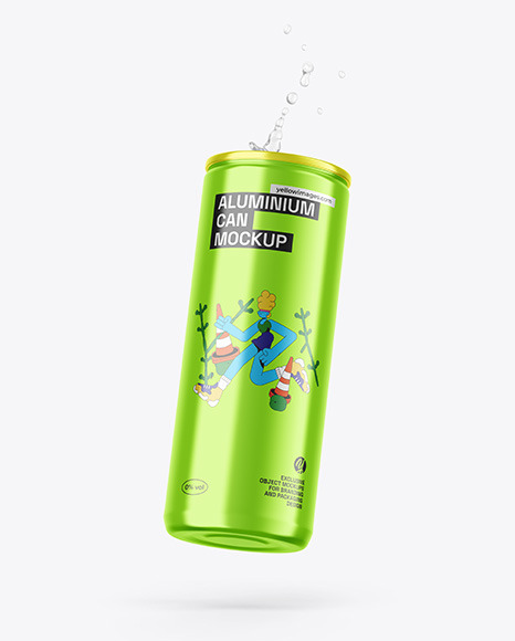 Glossy Metallic Can Mockup