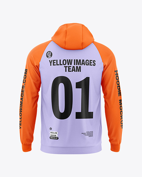 Men&#039;s Full-Zip Hoodie Mockup - Back View