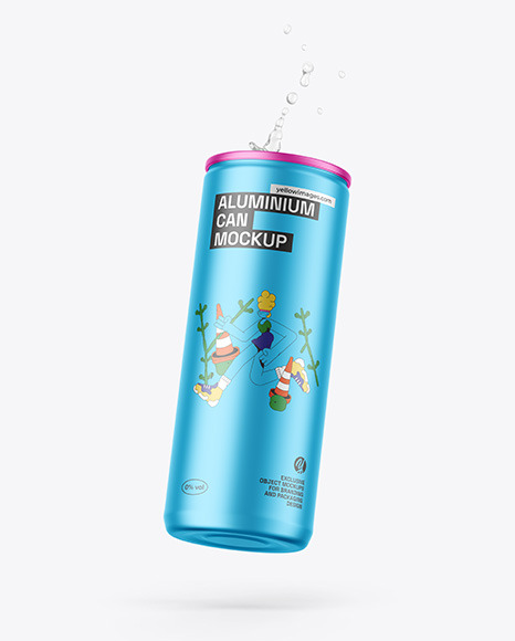 Matte Metallic Can Mockup