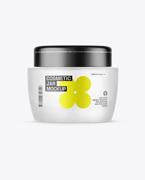 Frosted Glass Cosmetic Jar Mockup