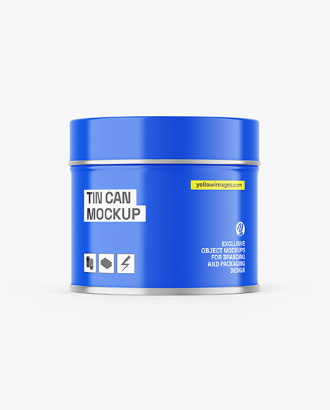 Glossy Tin Can Mockup
