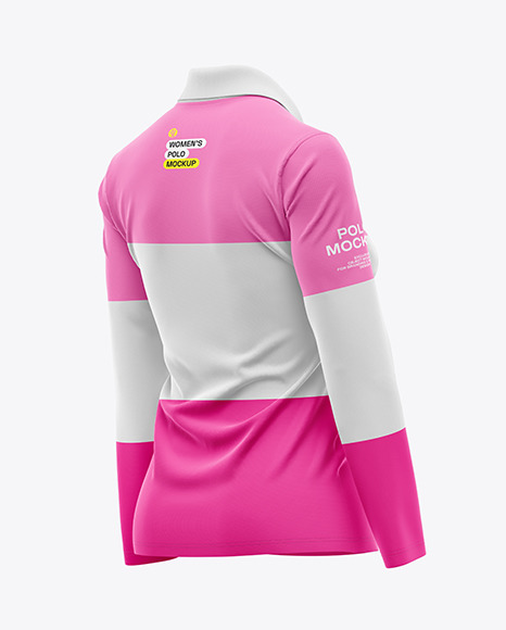Women’s Long Sleeve Polo Shirt Mockup