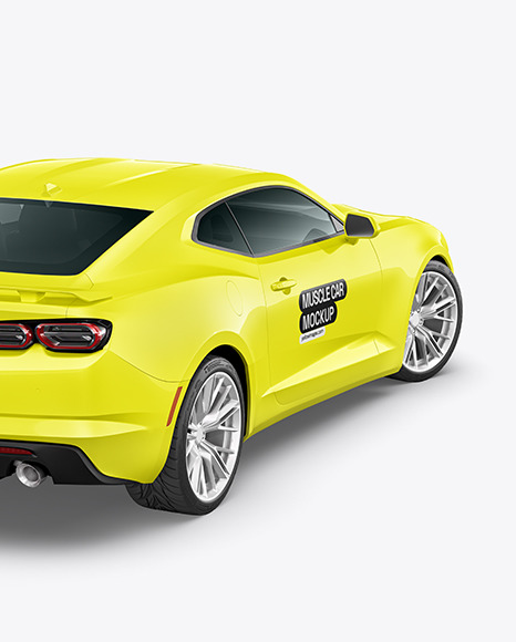 Muscle Car Mockup - Back Half Side View