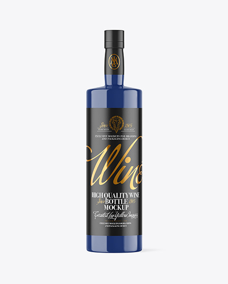 Glossy Ceramic Wine Bottle Mockup