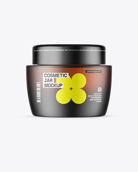 Frosted Amber Glass Cosmetic Jar Mockup