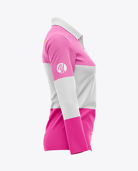 Women’s Long Sleeve Polo Shirt Mockup