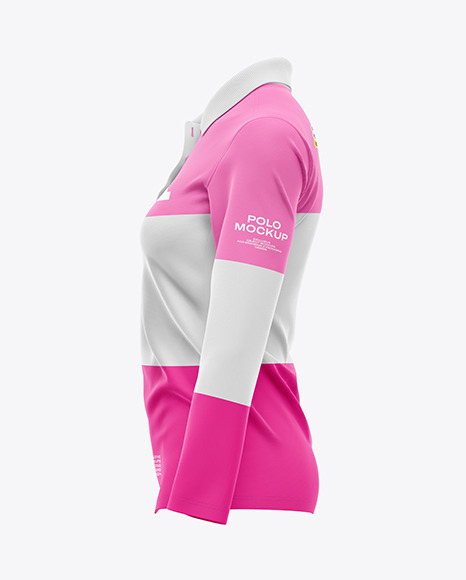 Women’s Long Sleeve Polo Shirt Mockup