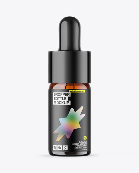 Amber Glass Dropper Bottle Mockup