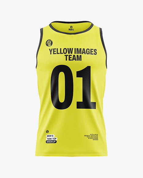 Men&#039;s Sleeveless Shirt Mockup - Front View