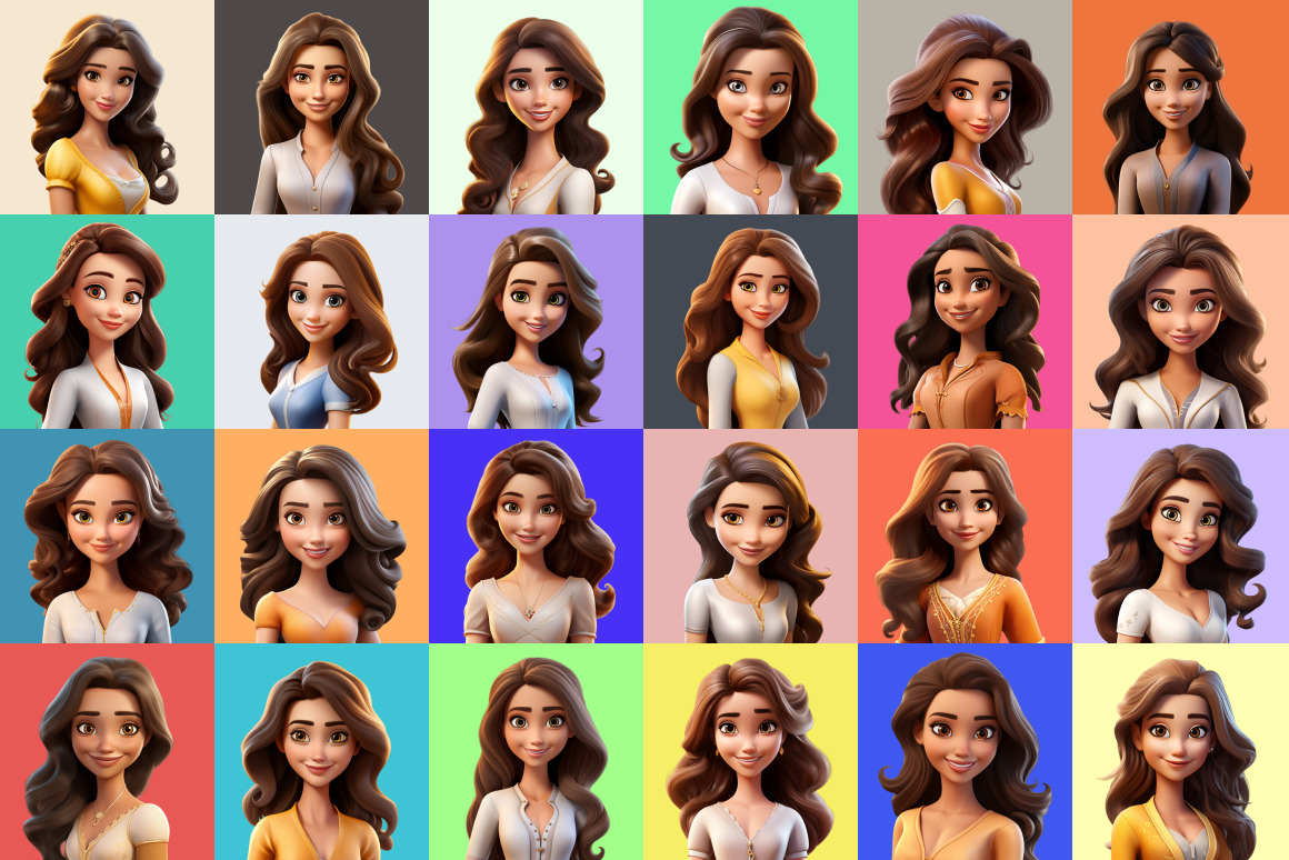 125 Animoji Style Avatars - Disney Princess 125 Animoji Style Avatars - Disney Princess