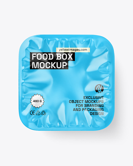 Paper Food Tray w/ Glossy Film Cover Mockup