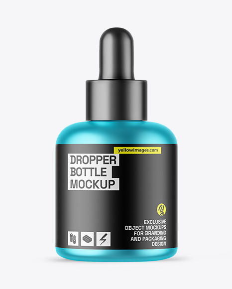 Matte Metallic Dropper Bottle Mockup