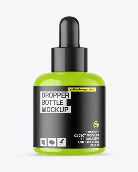 Glossy Dropper Bottle Mockup