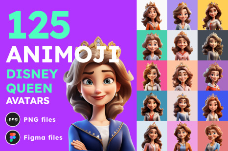 125 Animoji Style Avatars - Disney Queen