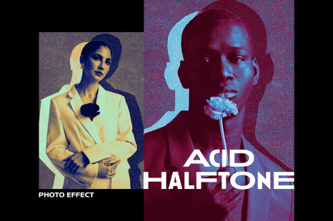 Acid Halftone Poster Photo Effect
