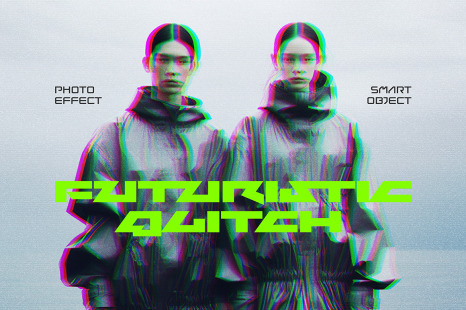 Futuristic Glitch Photo Effect