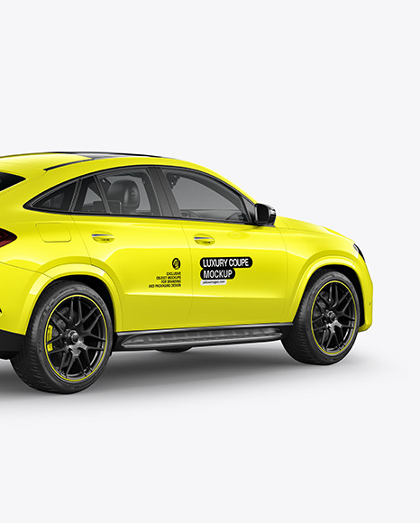 Luxure Coupe Mockup - Back Half Side View