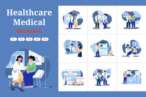 M443_Healthcare &amp; Medical Illustration Pack