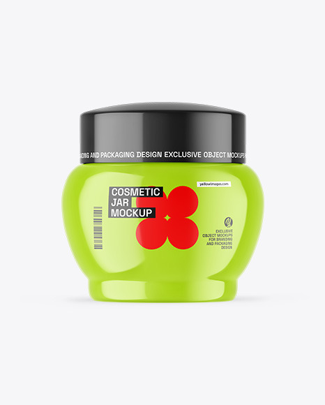 Glossy Cosmetic Jar Mockup