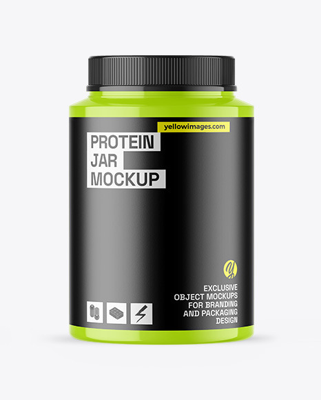 Glossy Protein Jar Mockup