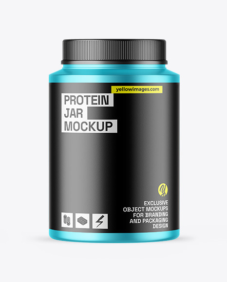 Matte Metallic Protein Jar Mockup