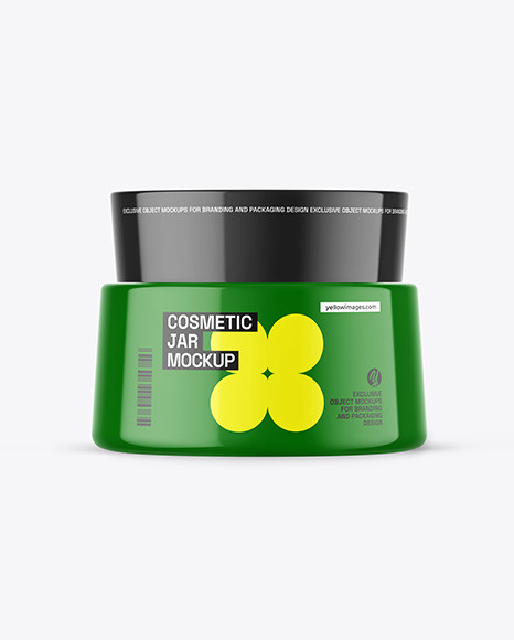 Glossy Cosmetic Jar Mockup