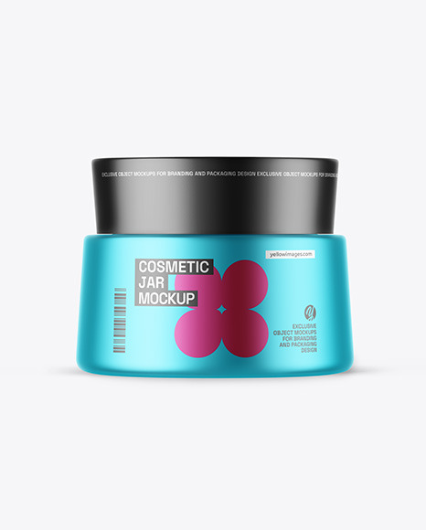 Matte Metallic Cosmetic Jar Mockup