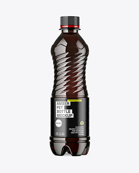 Amber PET Drink Bottle Mockup