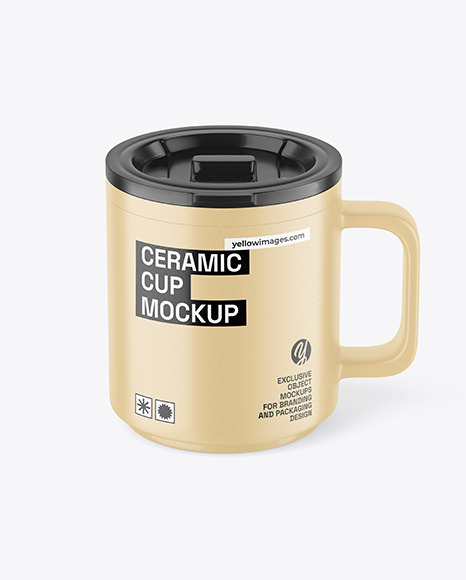 Ceramic Cup With Lid Mockup