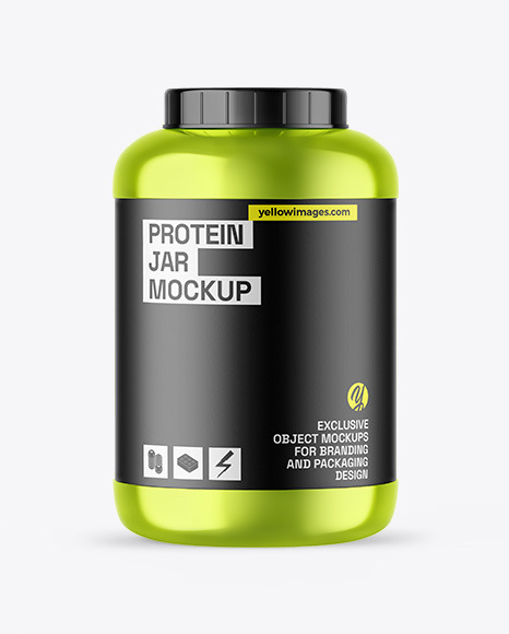 Metallic Protein Jar Mockup