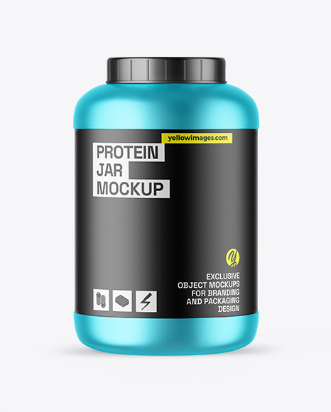 Matte Metallic Protein Jar Mockup