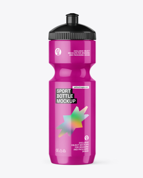 Glossy Sport Bottle Mockup