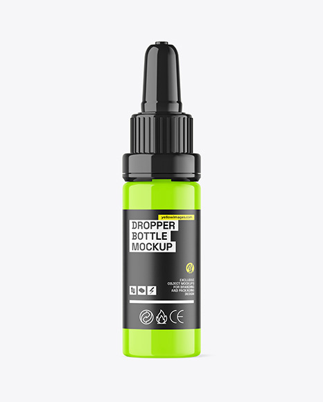 Glossy Dropper Bottle Mockup