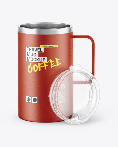 Textured Cup With Lid Mockup