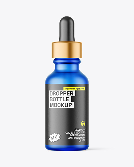Frosted Blue Dropper Bottle Mockup