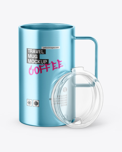 Metallic Cup With Lid Mockup