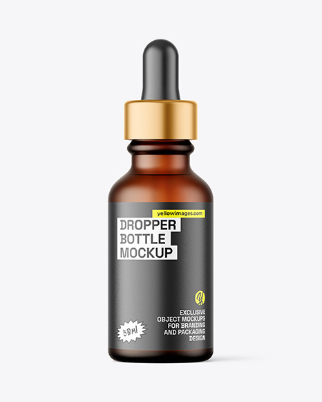 Frosted Amber Dropper Bottle Mockup