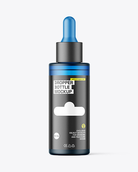 Frosted Blue Dropper Bottle Mockup