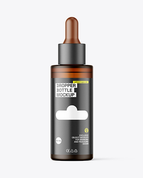 Frosted Amber Dropper Bottle Mockup
