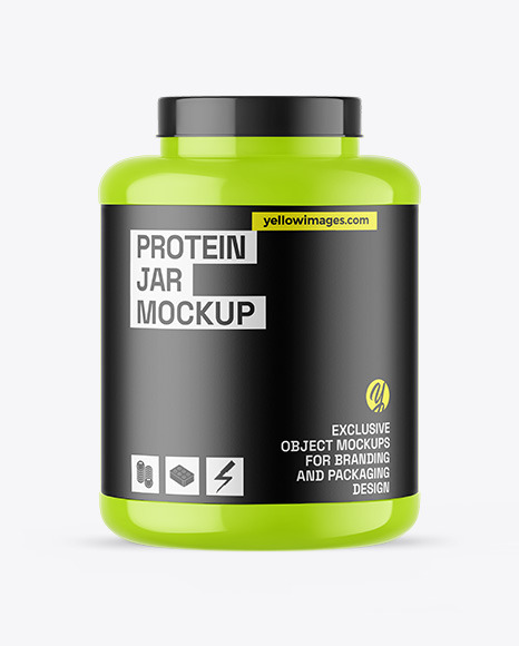 Glossy Protein Jar Mockup