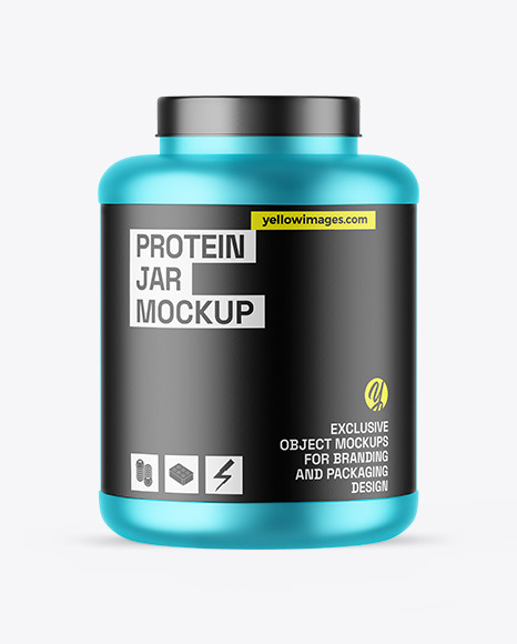 Matte Metallic Protein Jar Mockup