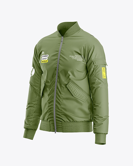 Men&#039;s Bomber Jacket Mockup - Half Side View