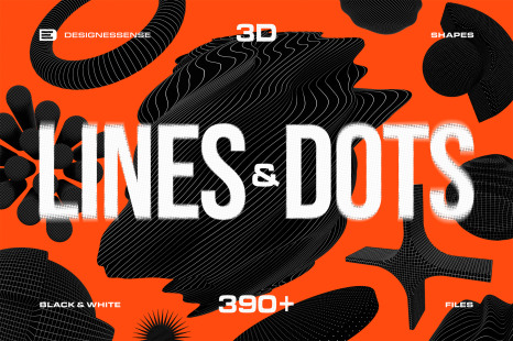 390+ Lines &amp; Dots 3D Shapes