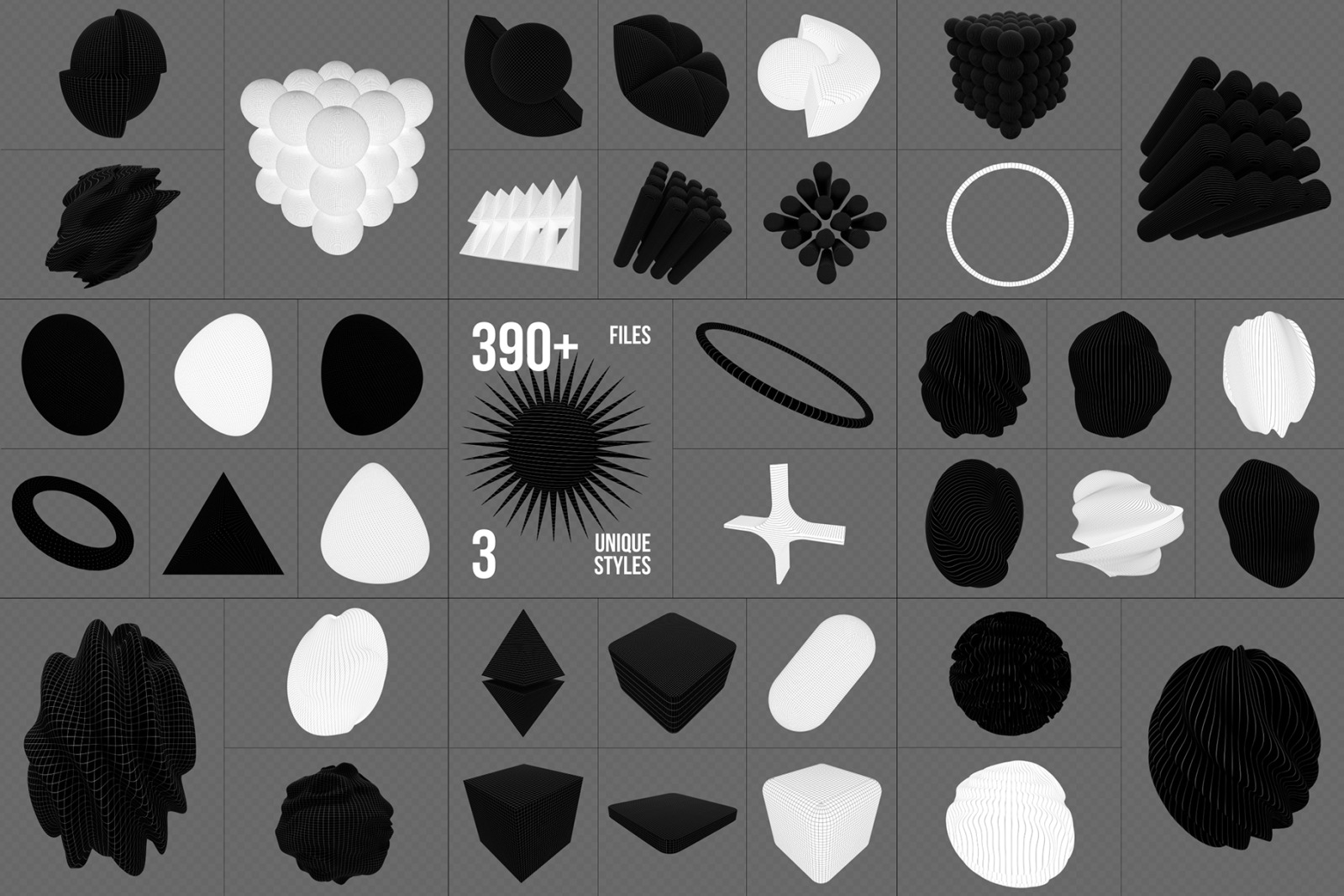 390+ Lines & Dots 3D Shapes 390+ Lines & Dots 3D Shapes