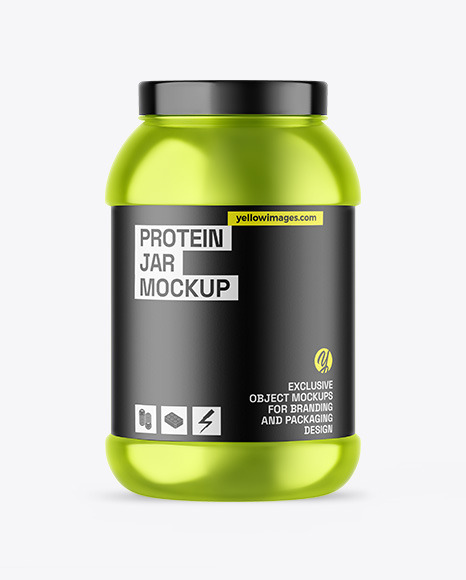 Metallic Protein Jar Mockup